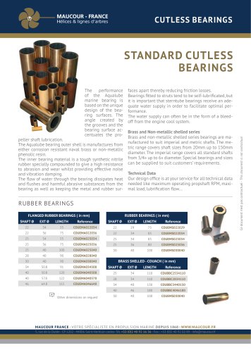 STANDARD CUTLESS BEARINGS