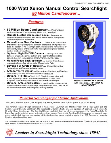 1000 Watt Xenon Manual Control Searchlight
