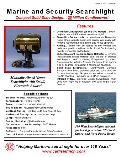 350 Watt Xenon Searchlights - local control