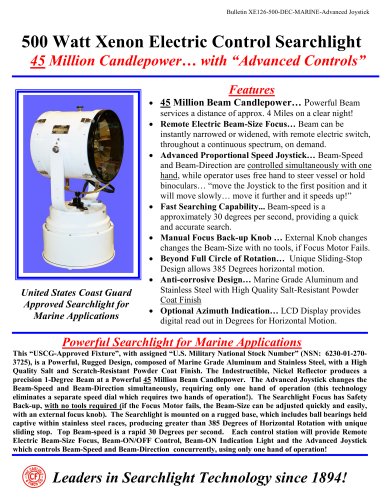 500 Watt Xenon Electric Control Searchlight