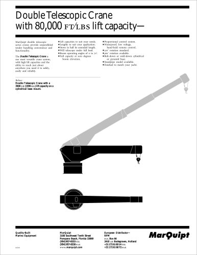 Specification Double Telescopic Cranes with 80,000 FT/LBS lift capacity