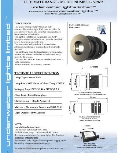 UL Ti MATE 80 55 watt Xenon 12 & 24 Volt DC