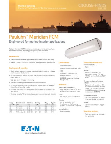 Pauluhn™ Meridian FCM fluorescent luminaire