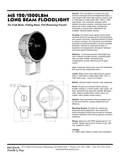 MS 120/1500LBM LONG BEAM FLOODLIGHT