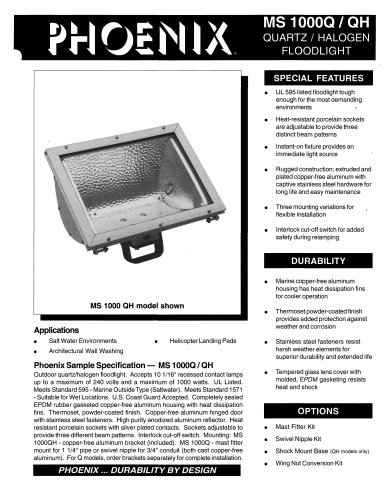 MS1000Q/QH QUARTZ/HALOGEN FLOODLIGHT