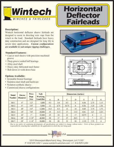 Horizontal Deflector Fairleads