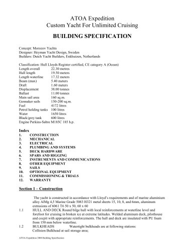 ATOA Expedition Specification 2008