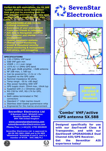 SX.588 'Combo' AIS/active GPS antenna