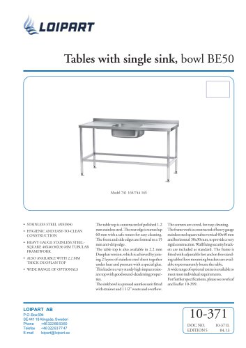 S/S Single Sink Unit BE-50