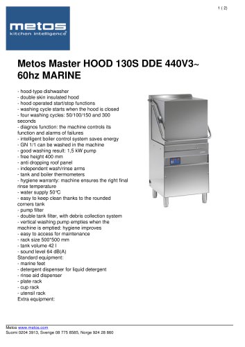 Master HOOD 130S DDE
