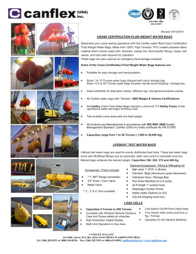 Crane Test Water Bags- Flyer