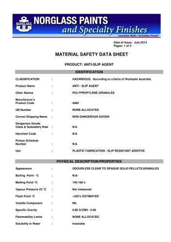 Slip Resistant Agent