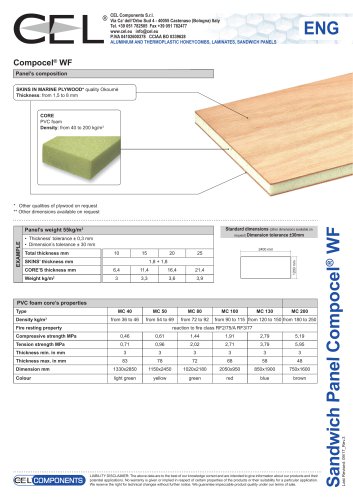 Sandwich panel COMPOCEL WF