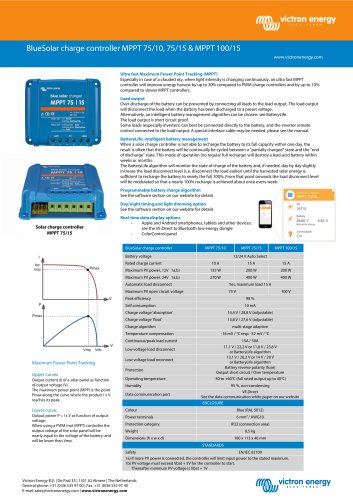 BlueSolar charge controller MPPT 75/10, 75/15 & MPPT 100/15