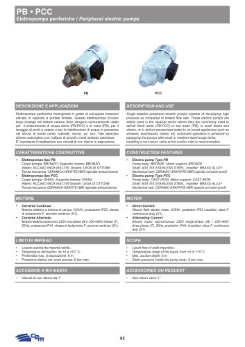 PERIPHERAL ELECTRIC PUMP PB &bull; PCC