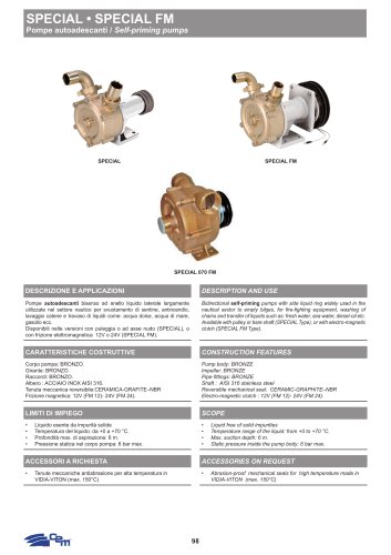 SELF-PRIMING PUMPS SPECIAL &bull; SPECIAL FM
