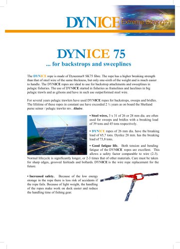 DYNICE 75... for backstrops and sweeplines