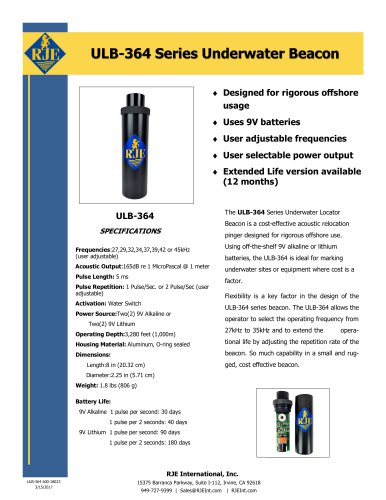 ULB-364 Series Underwater Beacon