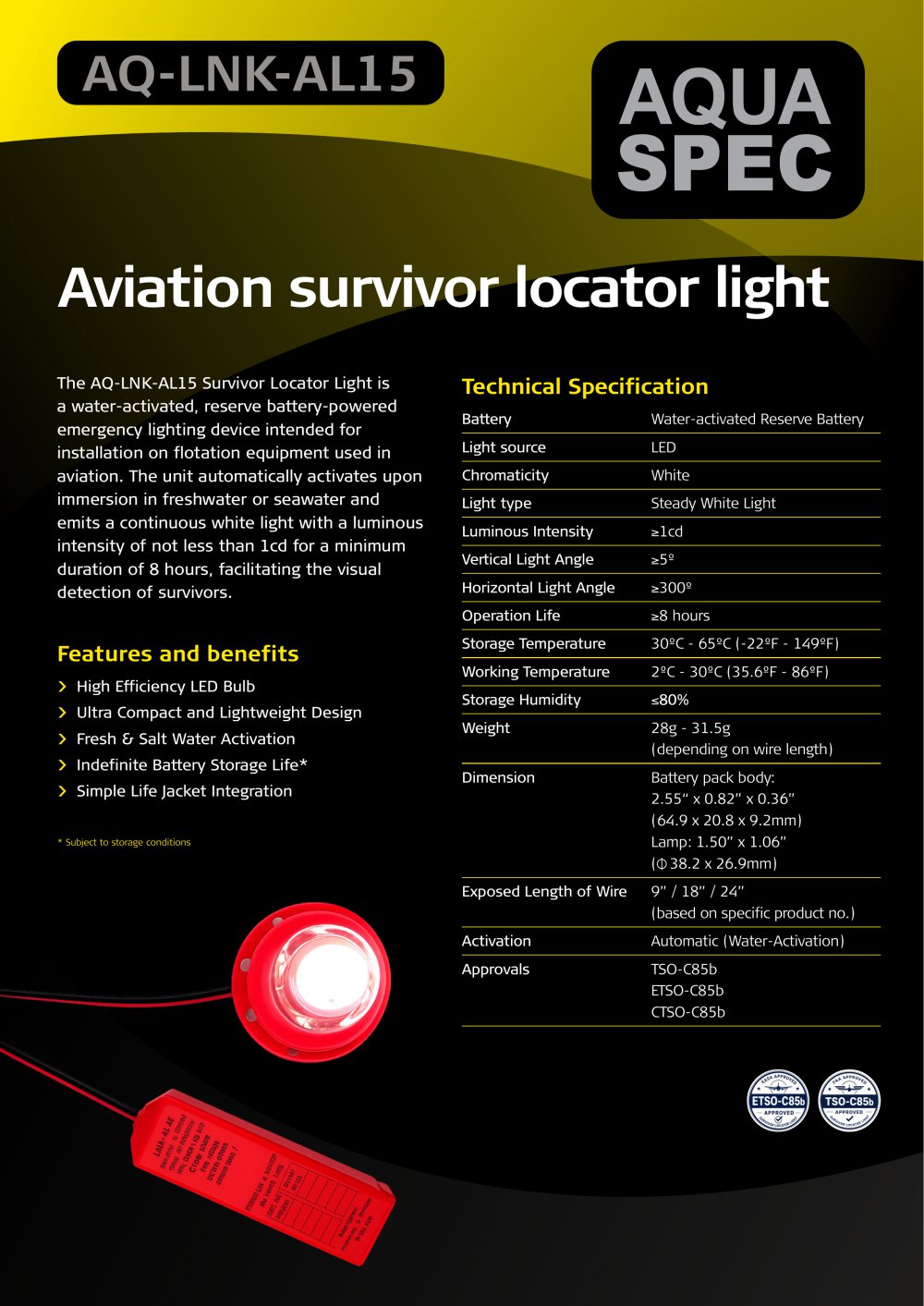 AQ-LNK-AL15 - AquaSpec Limited