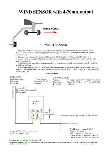 WIND SENSOR with 4-20mA output