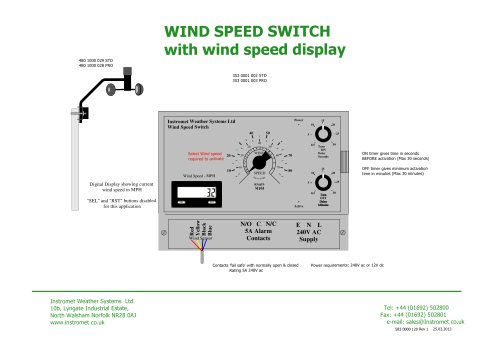 WIND SPEED SWITCH with wind speed display