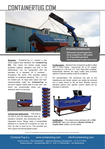 ContainerTug CT 600S Datasheet