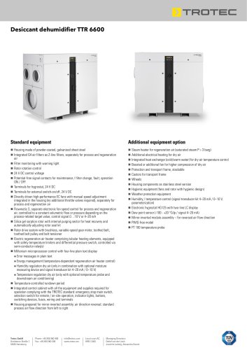 Desiccant dehumidifier TTR 6600