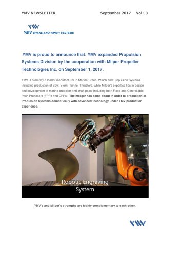 YMV Crane and Winch Systems Newsletter 3-2017