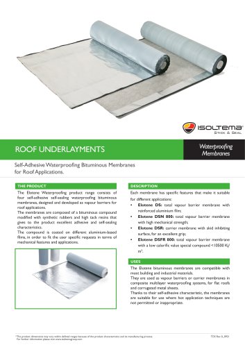 ROOF UNDERLAYMENTS