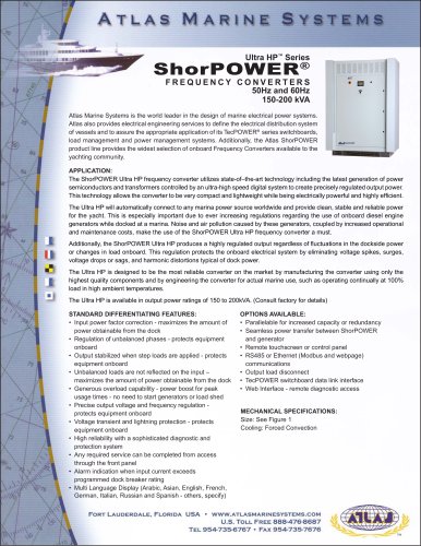 Ultra HP™ Series ShorPOWER® FREQUENCY CONVERTERS 50Hz and 60Hz 150-200 kVA