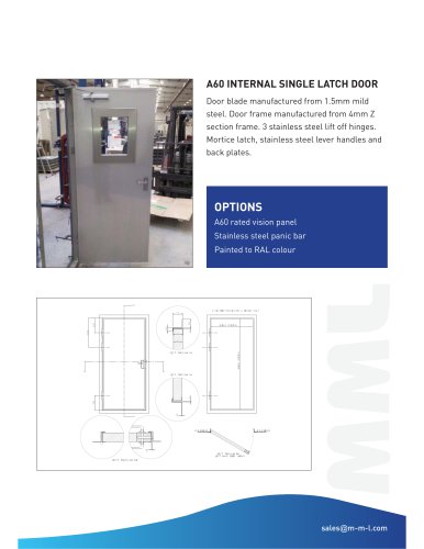 A60 INTERNAL SINGLE LATCH DOOR